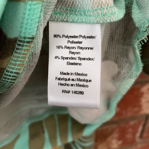 Oli Viv Aqua Green Tropical Floral Lounge Shorts Coordinating Set - Picture 6 of 10